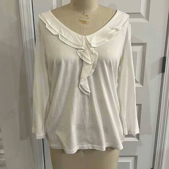 Talbots Tops - Festive Talbots W PM Top with a ribbon Collar